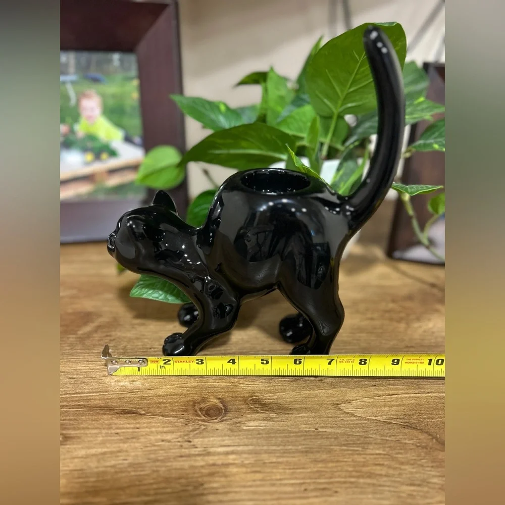 PartyLite Retired Halloween Black Cat Tealight Holder - Picture 5 of 7